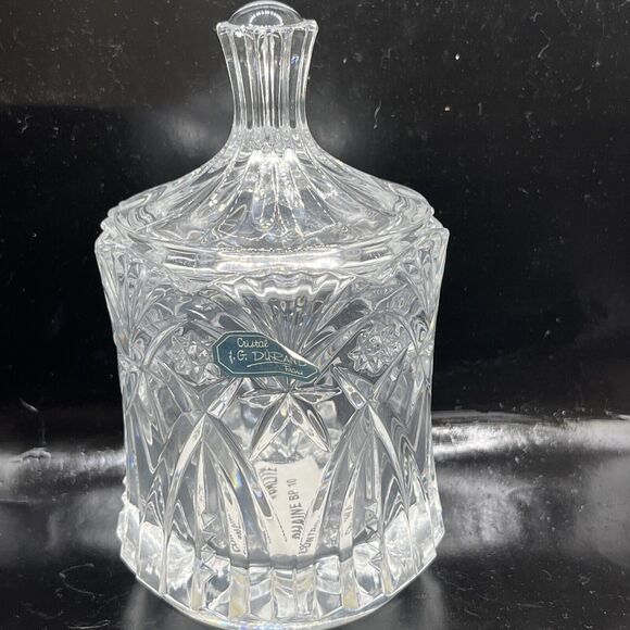 J G Durand Cristal France Crystal Covered Sugar and Creamer Set of 2 - Picture 2 of 8